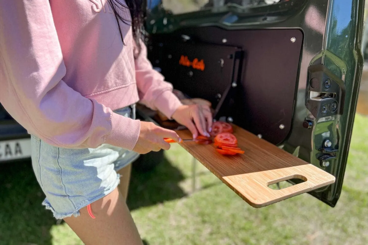 Alu-Cab Jimny Rear Door Drop Down Table