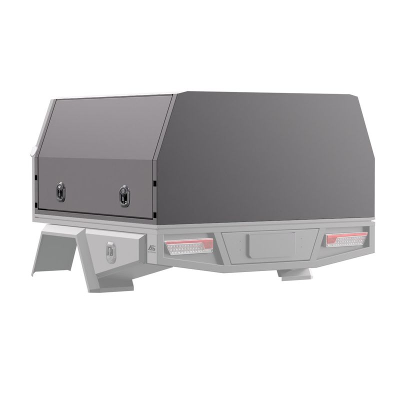 Autospec premium 1700 aluminium canopy on a tray in matte black