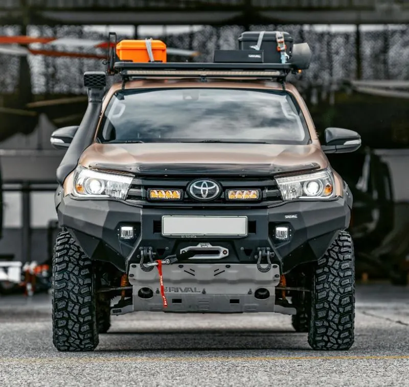 Rival aluminium front bar, no lights, Toyota HiLux 2015 to 2018