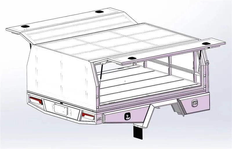 Autospec aluminium American truck canopy, 2500mm, black