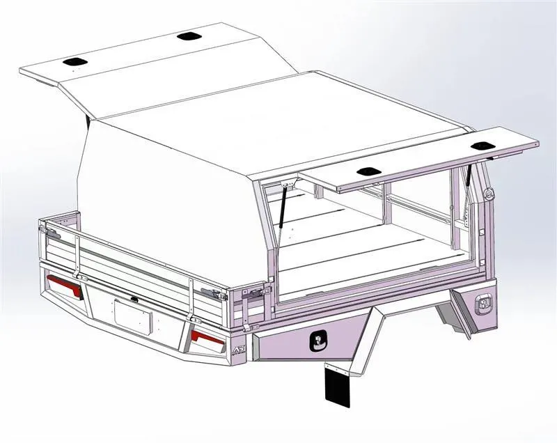 Autospec aluminium American truck canopy, 2200mm, black