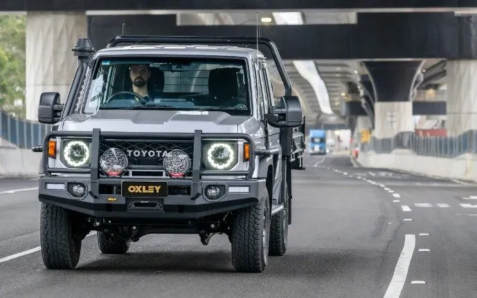 Toyota LandCruiser 70 Series with an Oxley bull bar