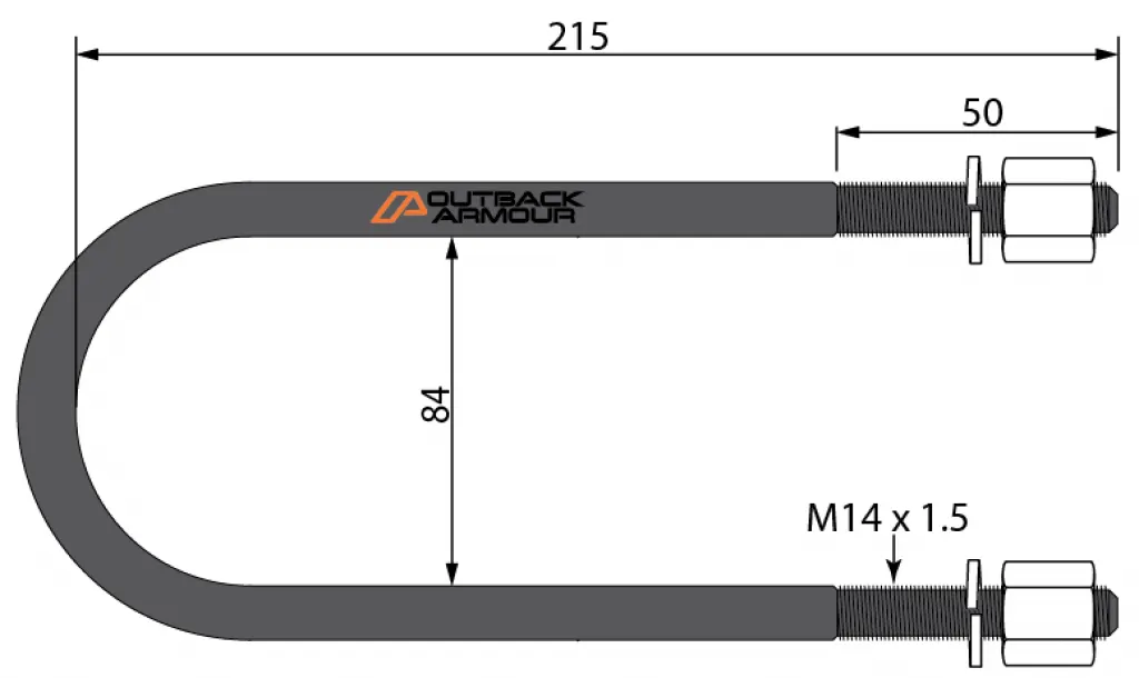 U-Bolt - M14 x 84 ID (RND) x 215 L