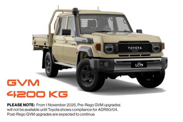 Toyota Land Cruiser 79 Series (Dual Cab) J7 (4 Cyl 2023+) GVM Upgrade (4,200kg)