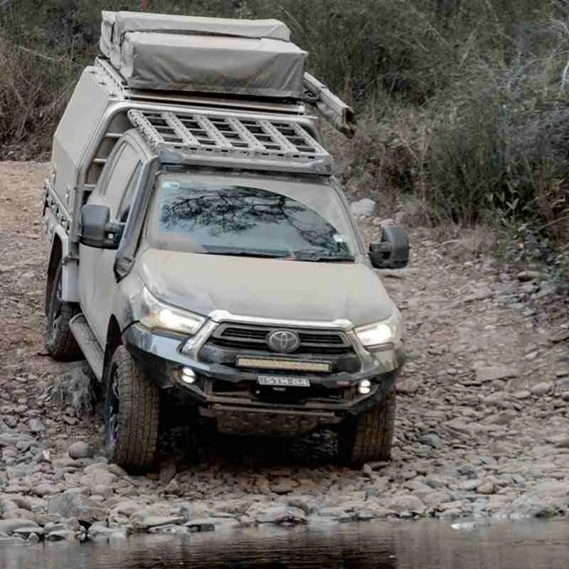 TrailMax alloy roof rack on a Toyota HiLux 2021 on