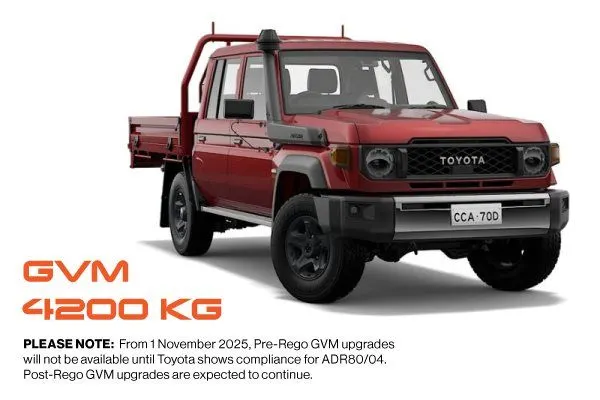Outback Armour GVM upgrade 3,800 or 4,200 kg