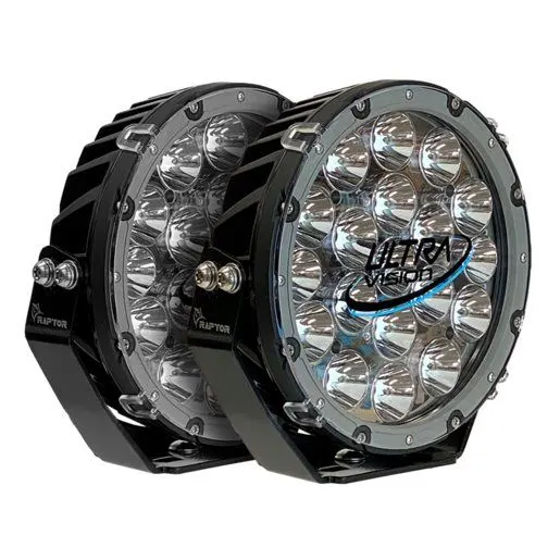 Ultra Vision Raptor 9 inch 120W driving lights, pair (5700K)